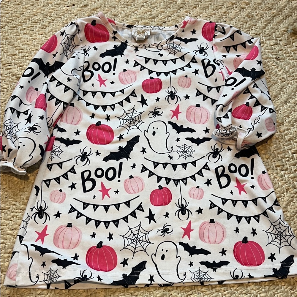Spooky Boo Kids Halloween Dress - Pink & Black - Picture 4 of 6